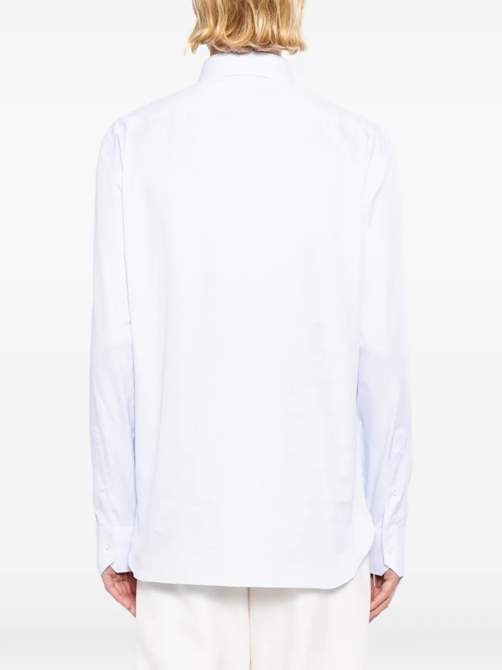 Zegna Geruit overhemd Blauw