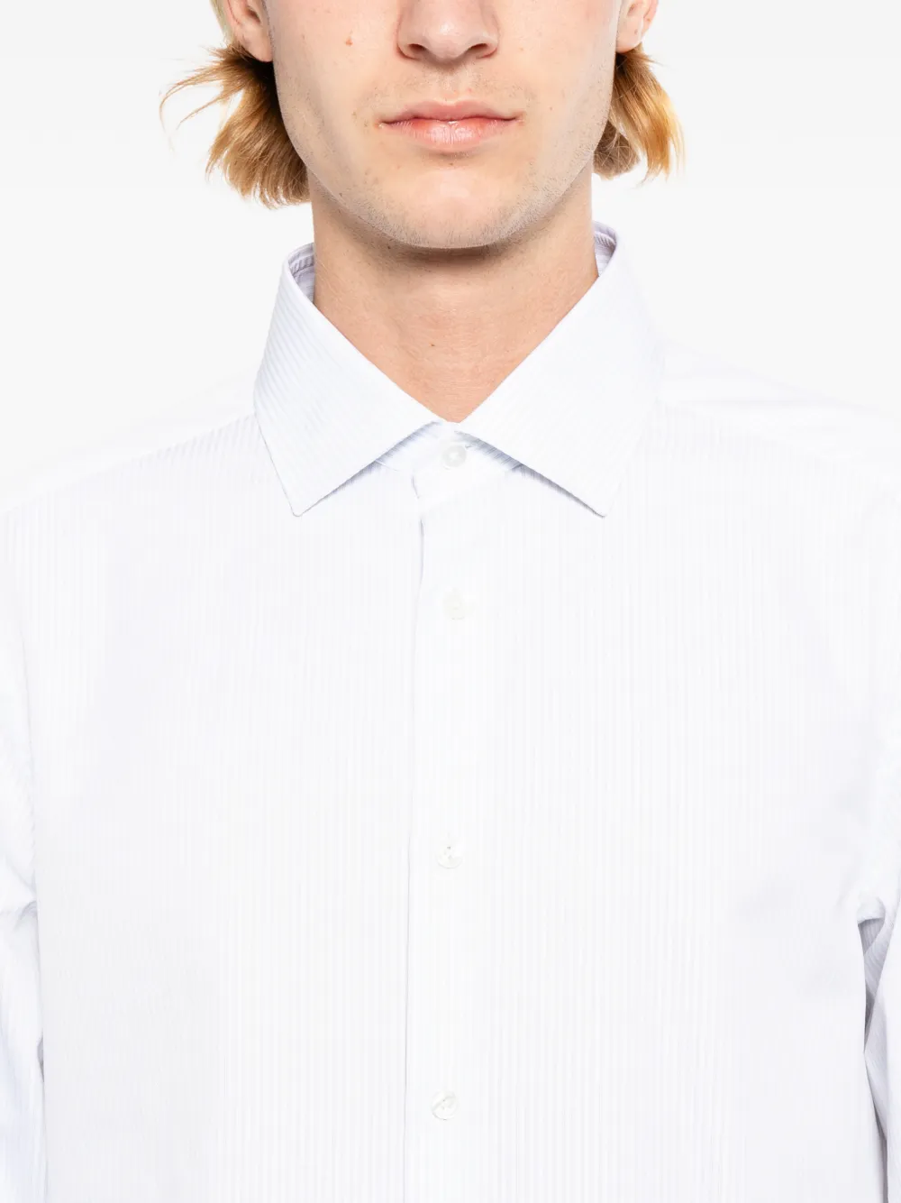 Zegna Gestreept overhemd Blauw