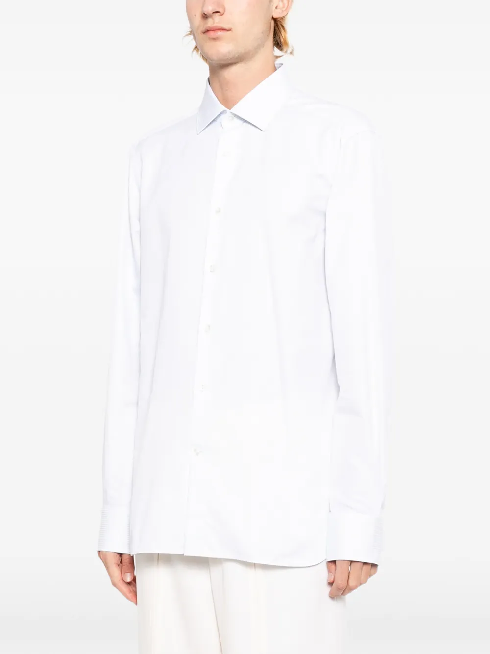 Zegna Gestreept overhemd Blauw