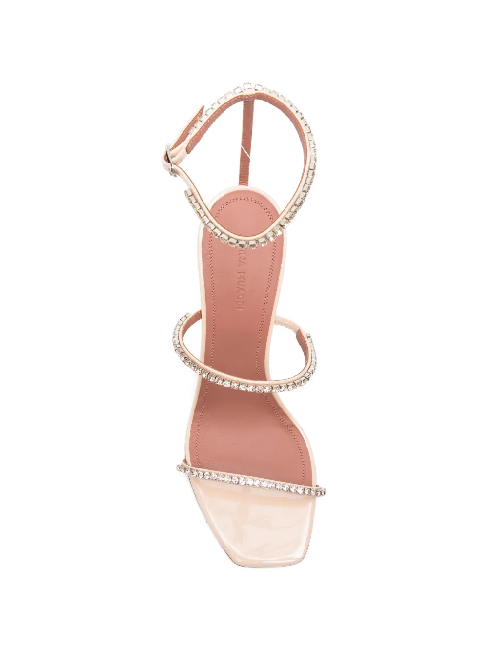 Amina Muaddi Gilda crystals sandals Beige
