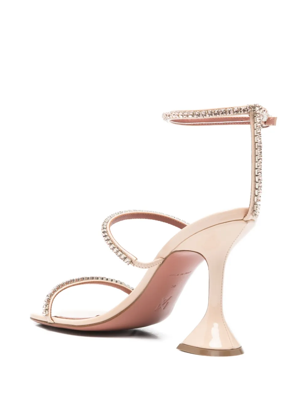 Amina Muaddi Gilda crystals sandals Beige