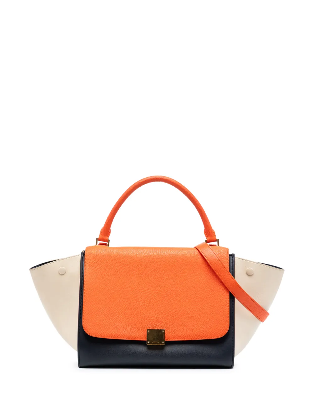 Celine Pre-Owned 2014 Medium Bicolor Leather Trapeze satchel - Blue