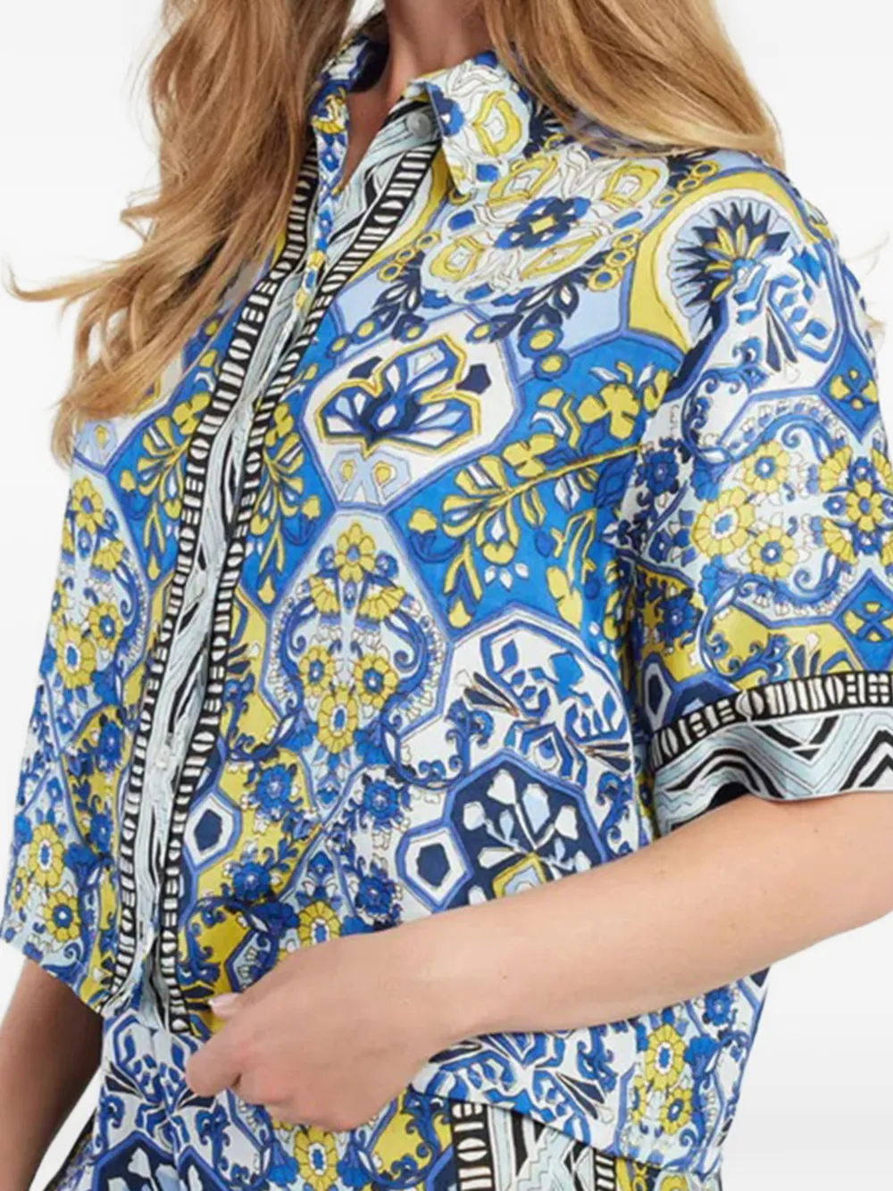  Derhy Patterned Shirt - Blue 