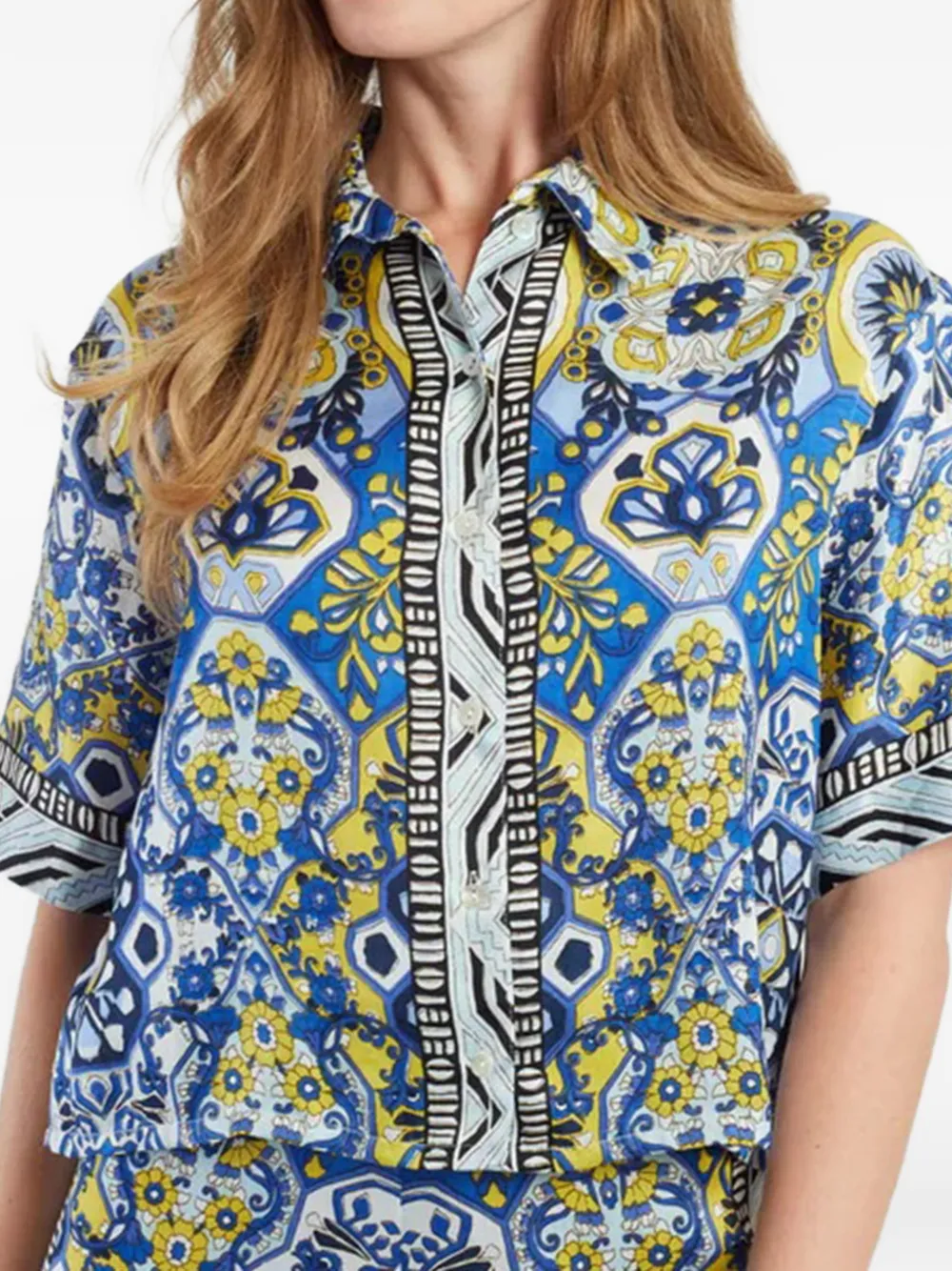  Derhy Patterned Shirt - Blue 