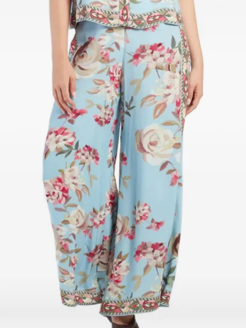 Derhy wide-leg floral-print trousers