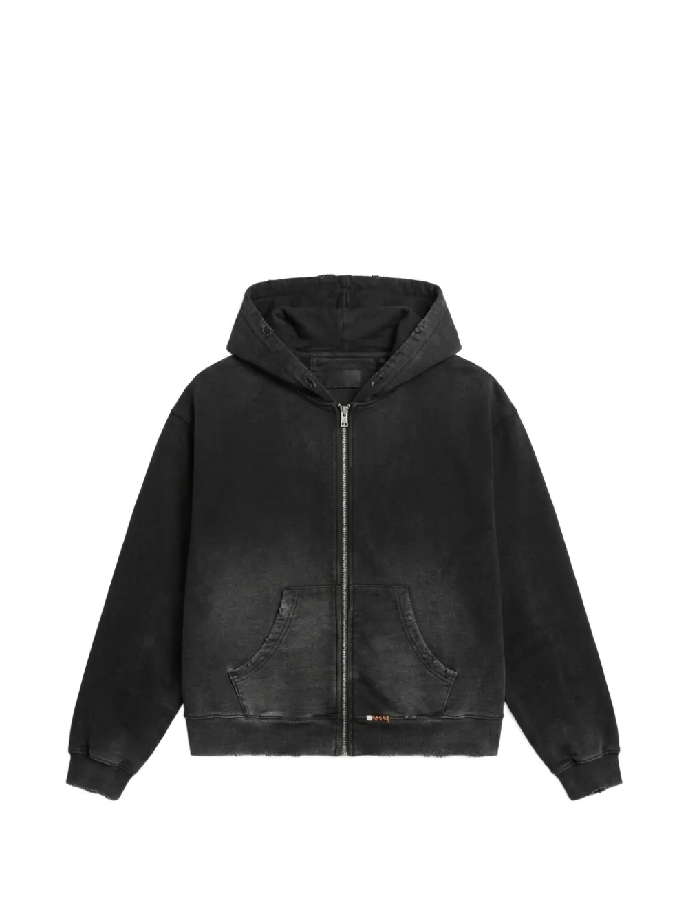 Paura Arabica faded-effect full-zip hoodie - Black