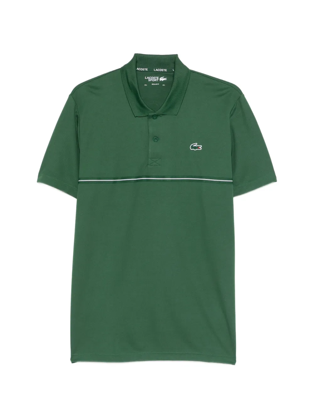 Lacoste logo-patch striped-detail polo shirt - Verde