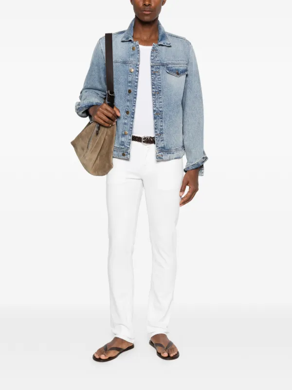 Jacob Cohën logo-patch five-pocket Jeans | White | FARFETCH