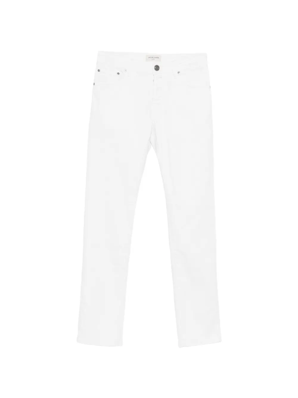 Jacob Cohën Jeans con design a cinque tasche e logo - Bianco