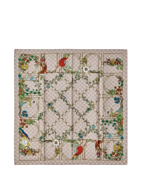 Gucci mascada de seda estampada