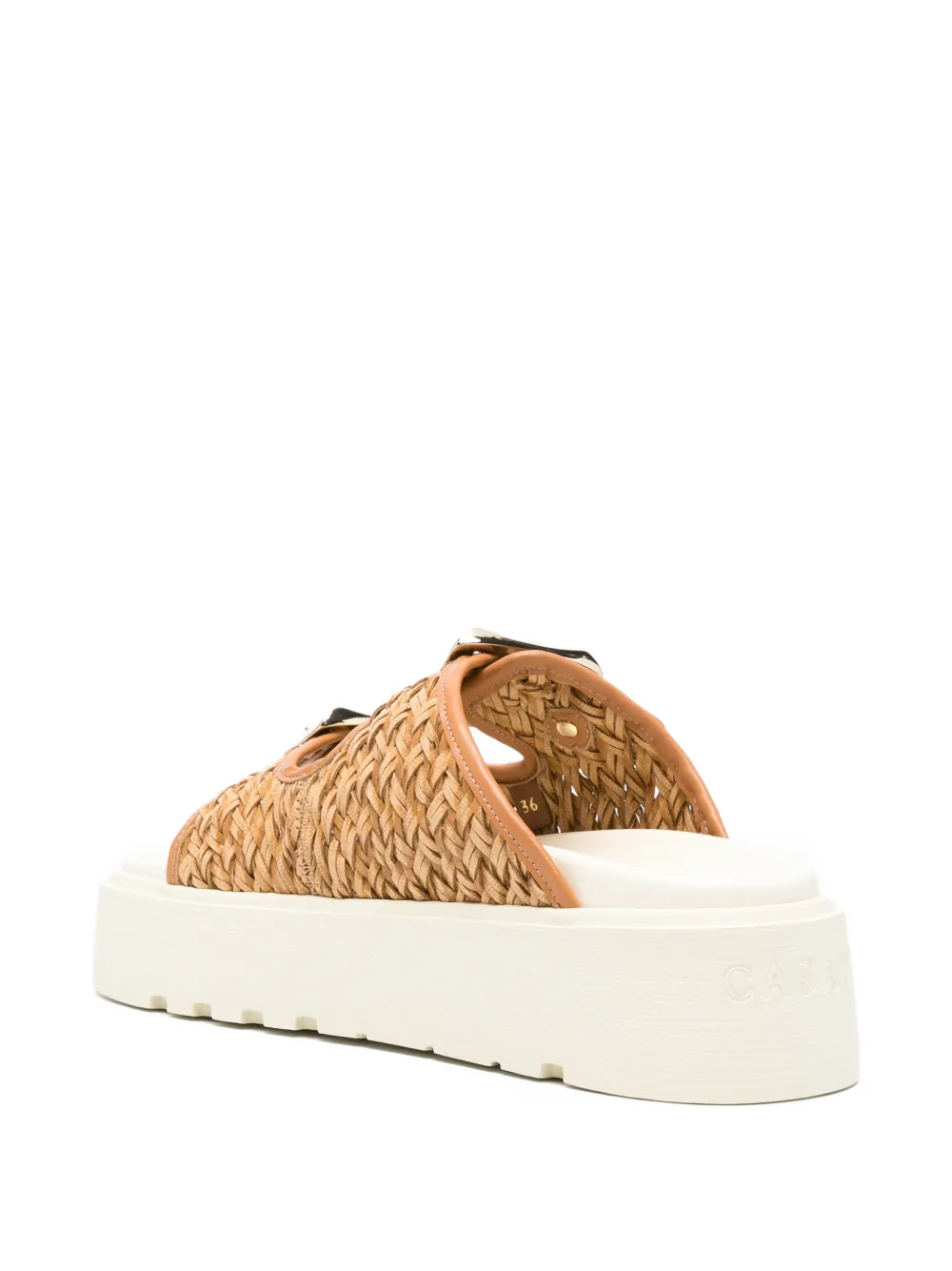 Casadei Geweven sandalen met gespdetail Bruin