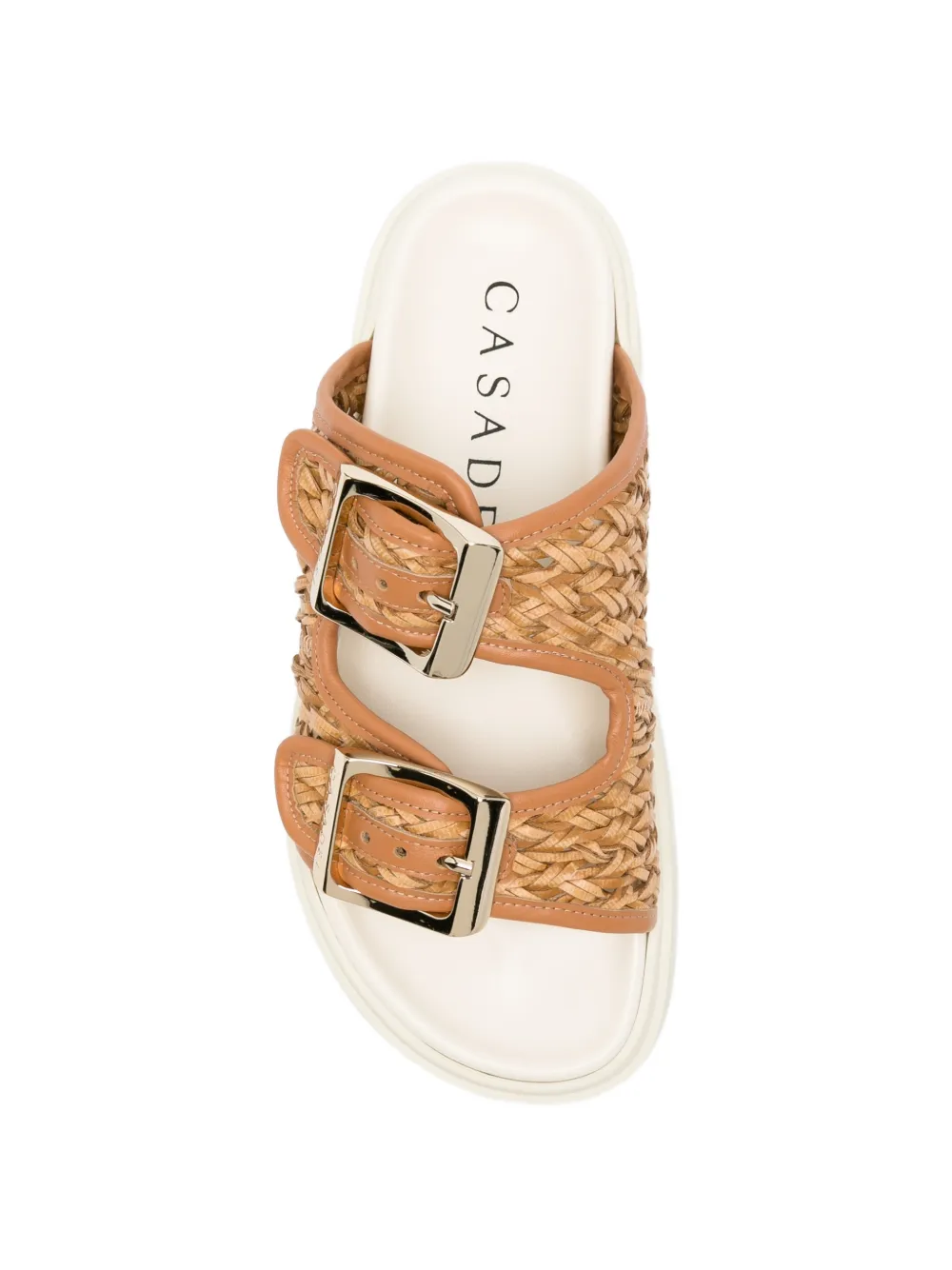 Casadei Geweven sandalen met gespdetail Bruin