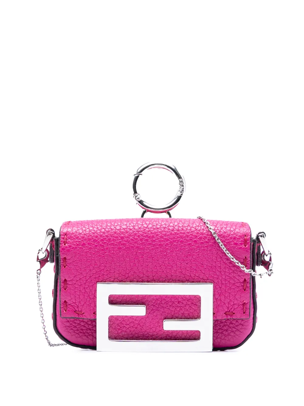 Fendi Pre-Owned 2010-2026 Nano Leather Baguette Charm crossbody bag - Rosa