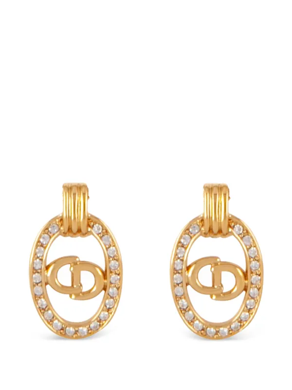 Christian Dior Pre-Owned 1980s Swarovski クリスタル イヤリング