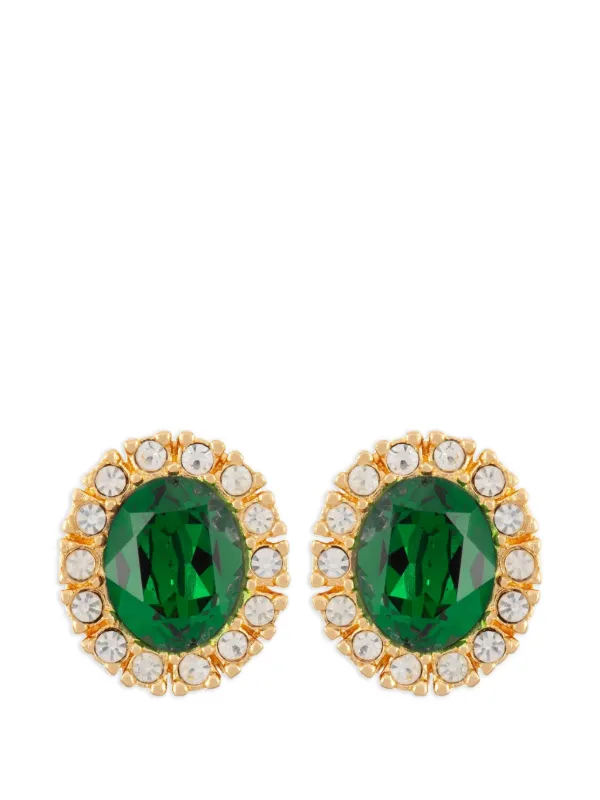 Dior Pre-owned 1980s Clip-on Earrings in Green