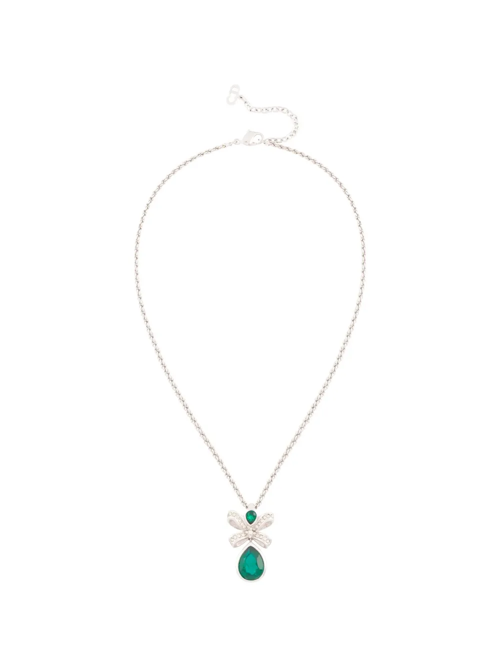 Christian Dior Pre-Owned 1980s emerald necklace - Argento