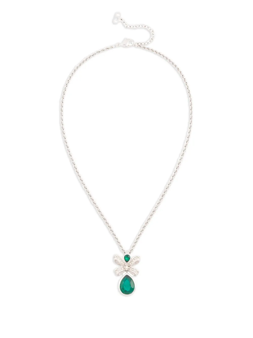 Christian Dior Pre-Owned 1980s emerald necklace - Argento
