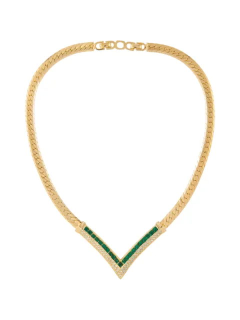 Christian Dior Pre-Owned قلادة بتصميم V من عقد الثمانينيات