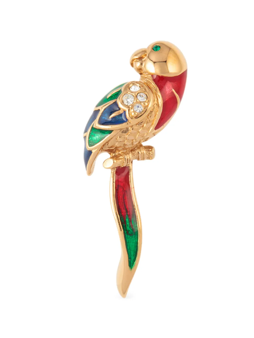 Susan Caplan Vintage parrot brooch - Oro