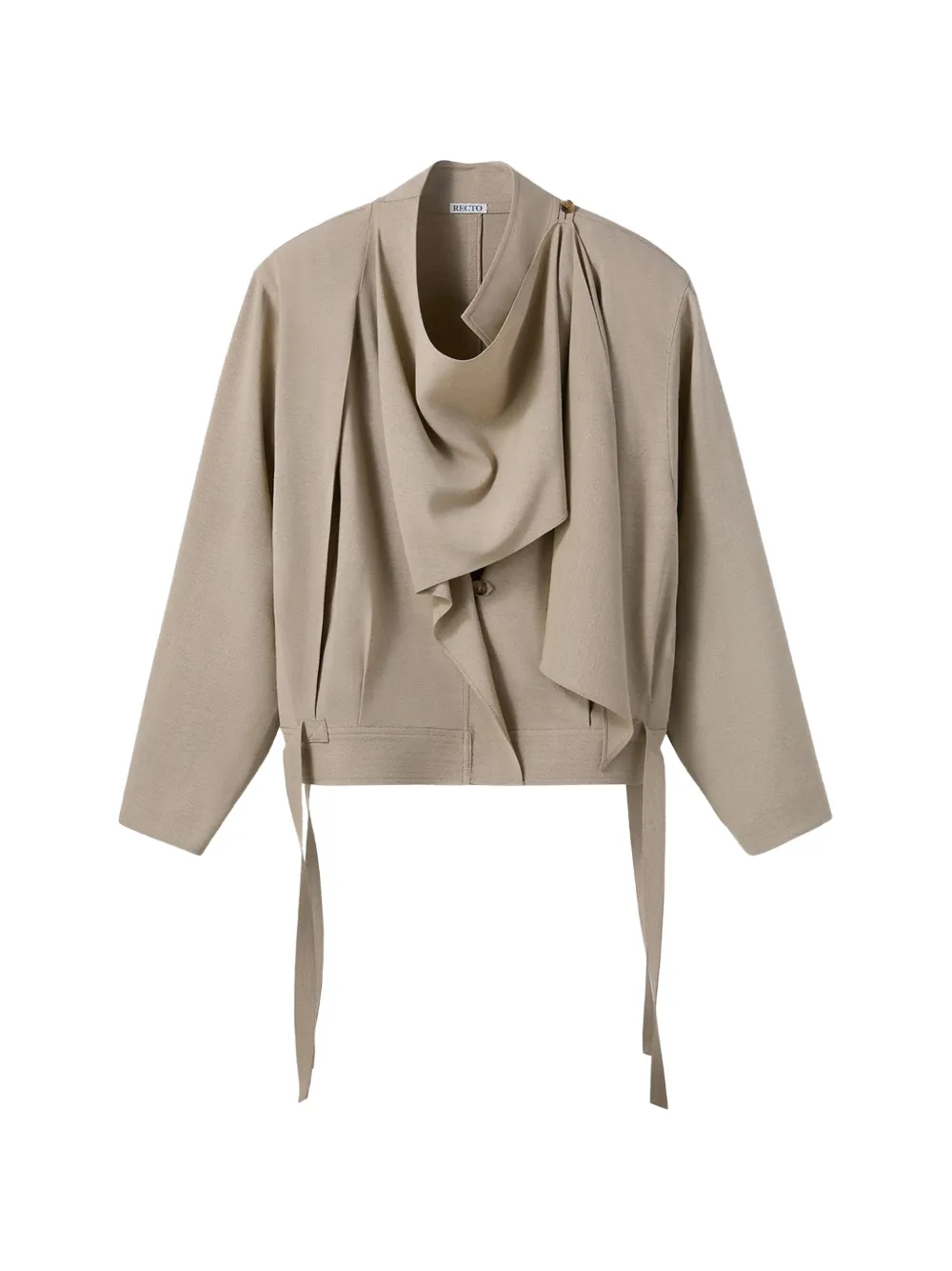 Recto draped scarf-detail jacket - Toni neutri