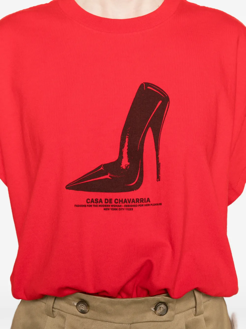 Willy Chavarria T-shirt met logoprint Rood
