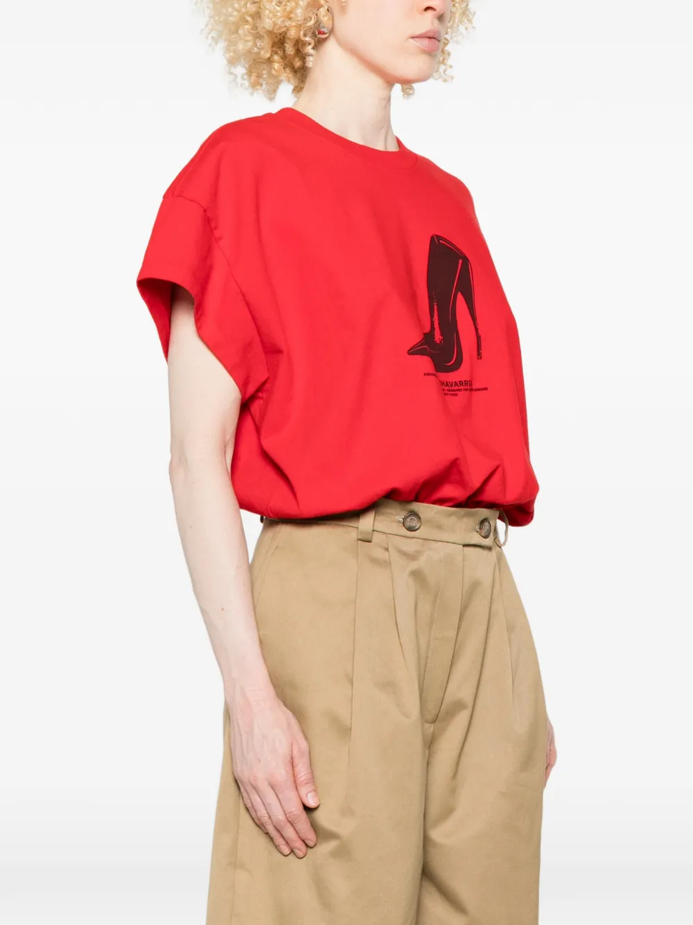 Willy Chavarria T-shirt met logoprint Rood