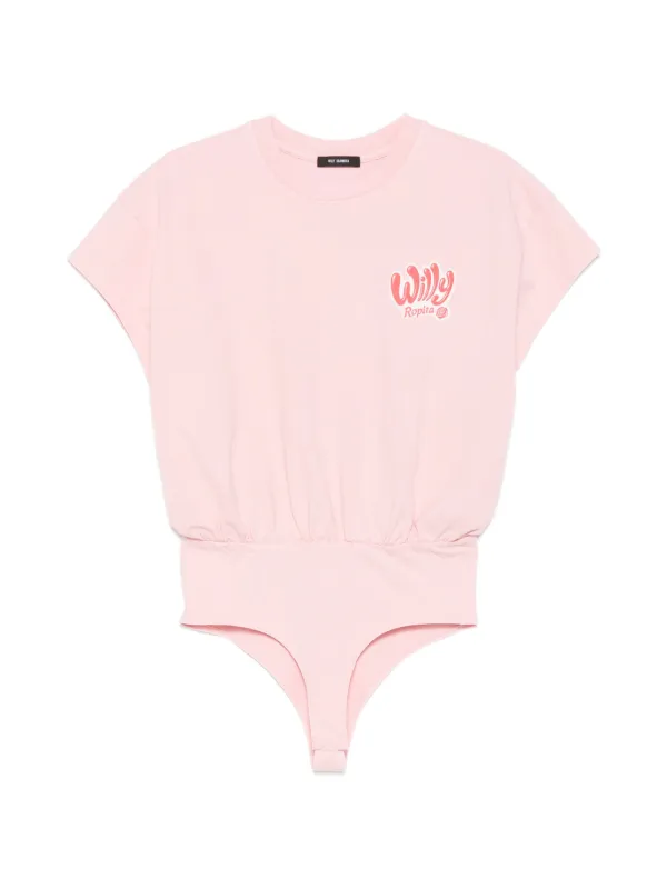 Willy Chavarria Logo-print Bodysuit in Pink