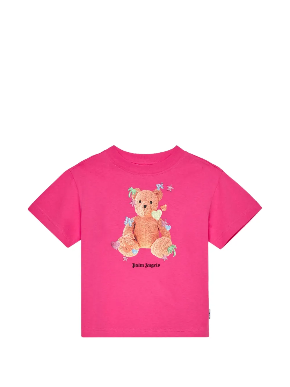 Palm Angels Kids teddy-motif round-neck T-shirt - Rosa