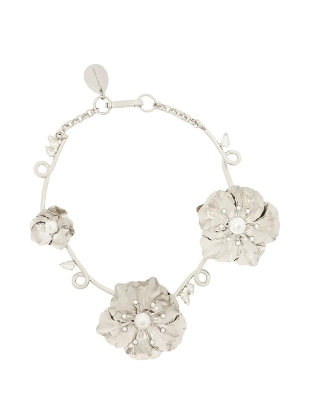 Simone Rocha poppy-design necklace - Argento