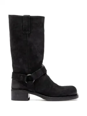 Miu Miu multi-buckle Leather Boots | Black | FARFETCH