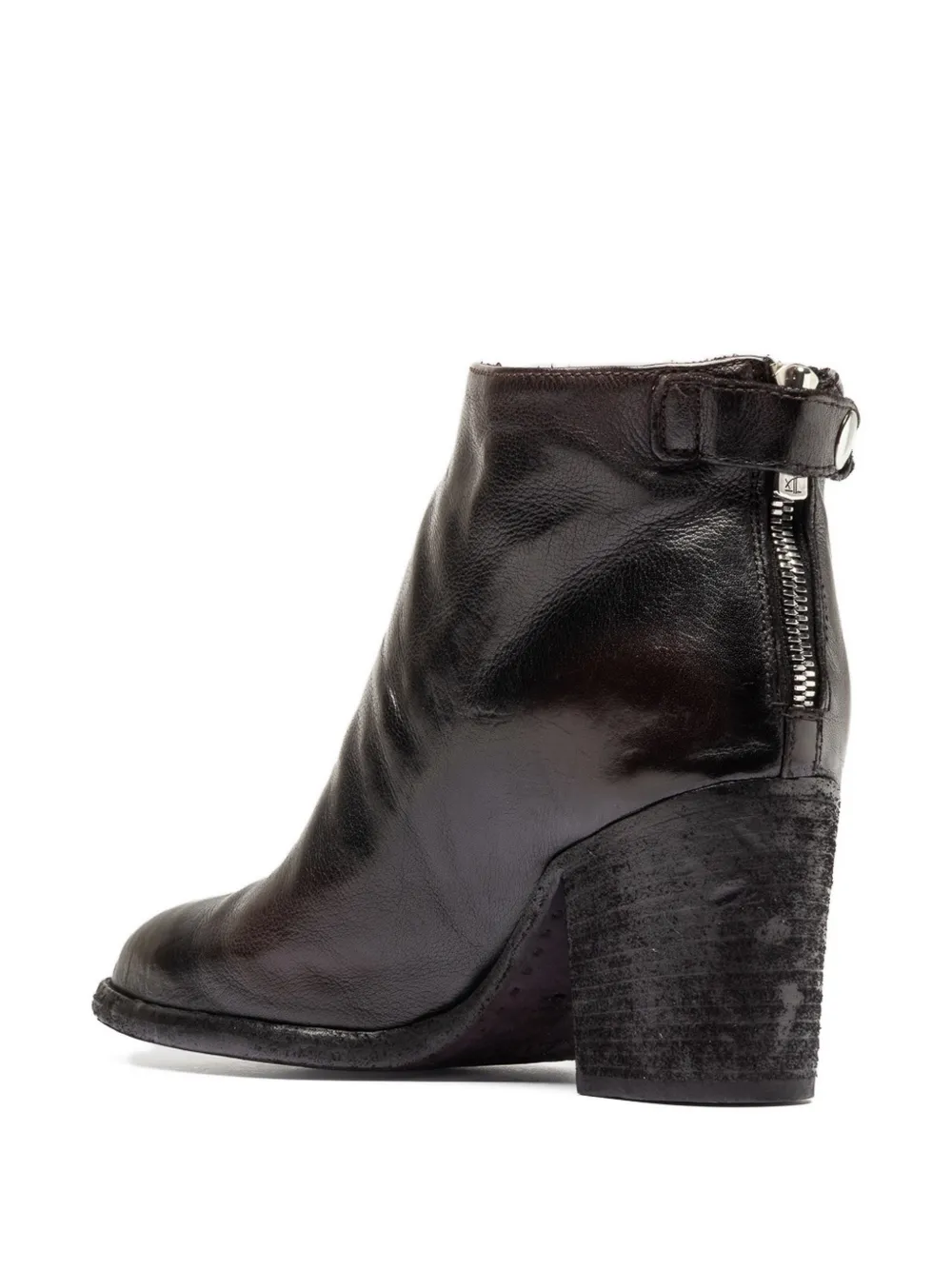 Officine Creative Delice 001 enkellaarzen met rits Zwart