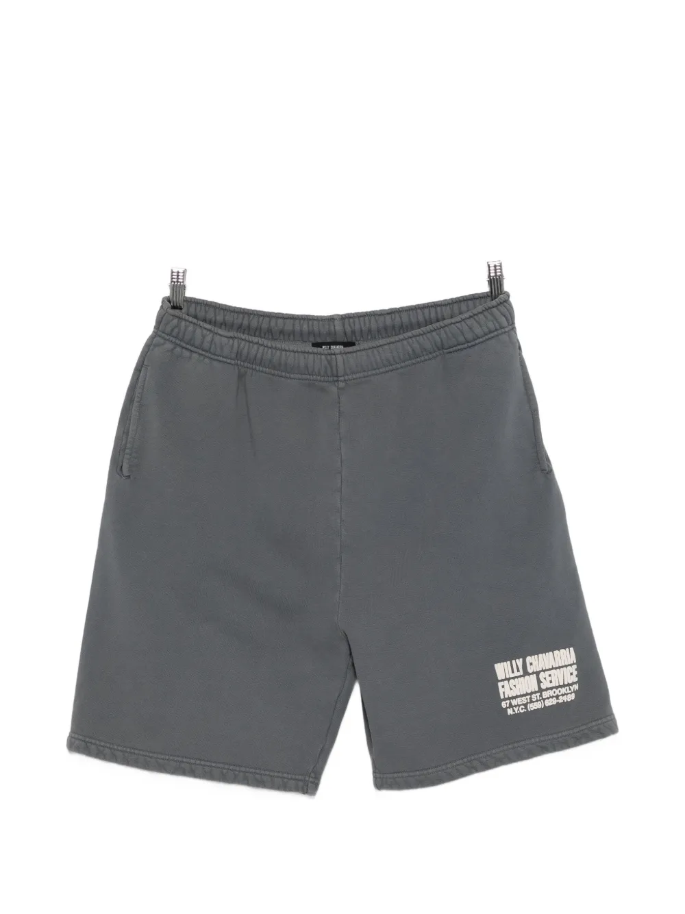 Willy Chavarria drawstring logo shorts - Grigio