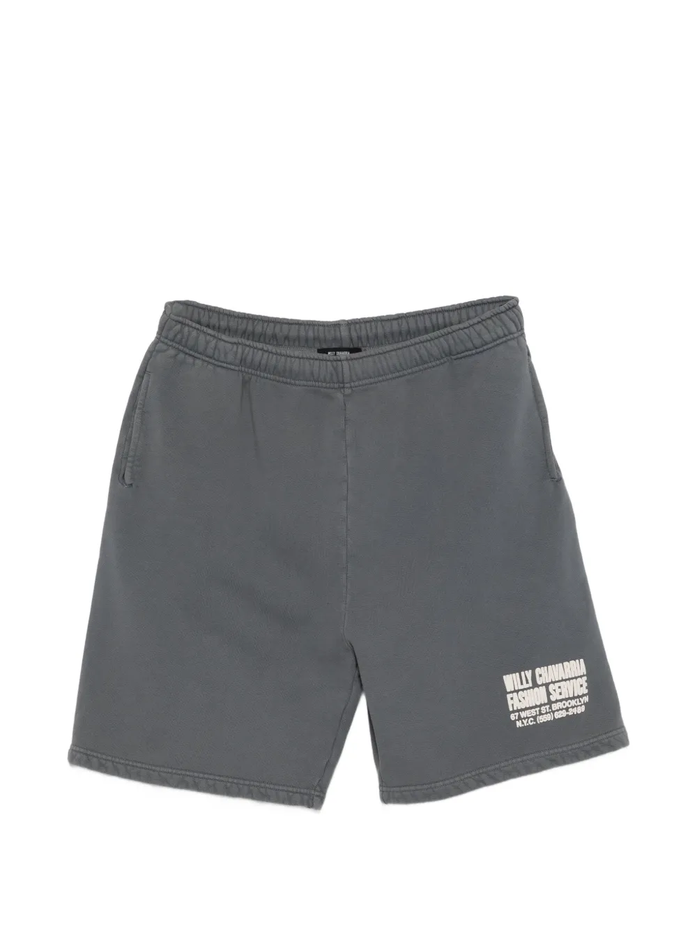 Willy Chavarria drawstring logo shorts - Grigio