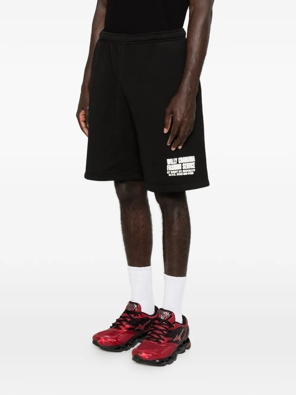Willy Chavarria Shorts met print Zwart