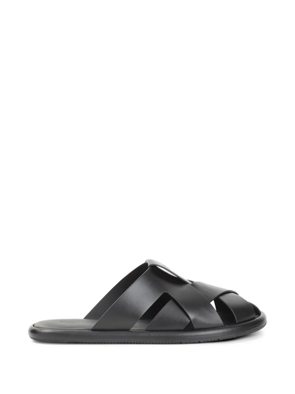 Giorgio Armani interwoven leather sandals Zwart