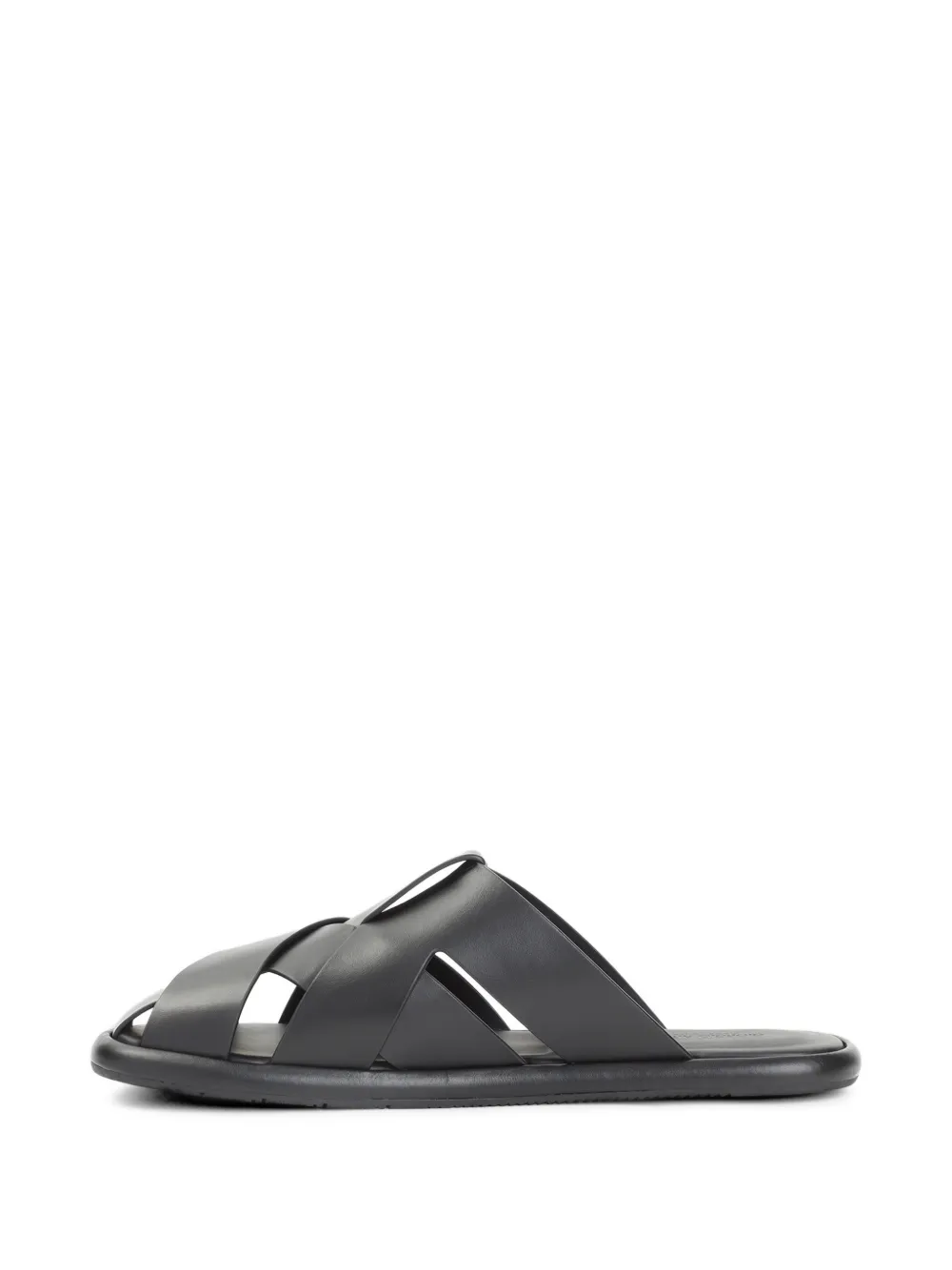Giorgio Armani interwoven leather sandals Zwart