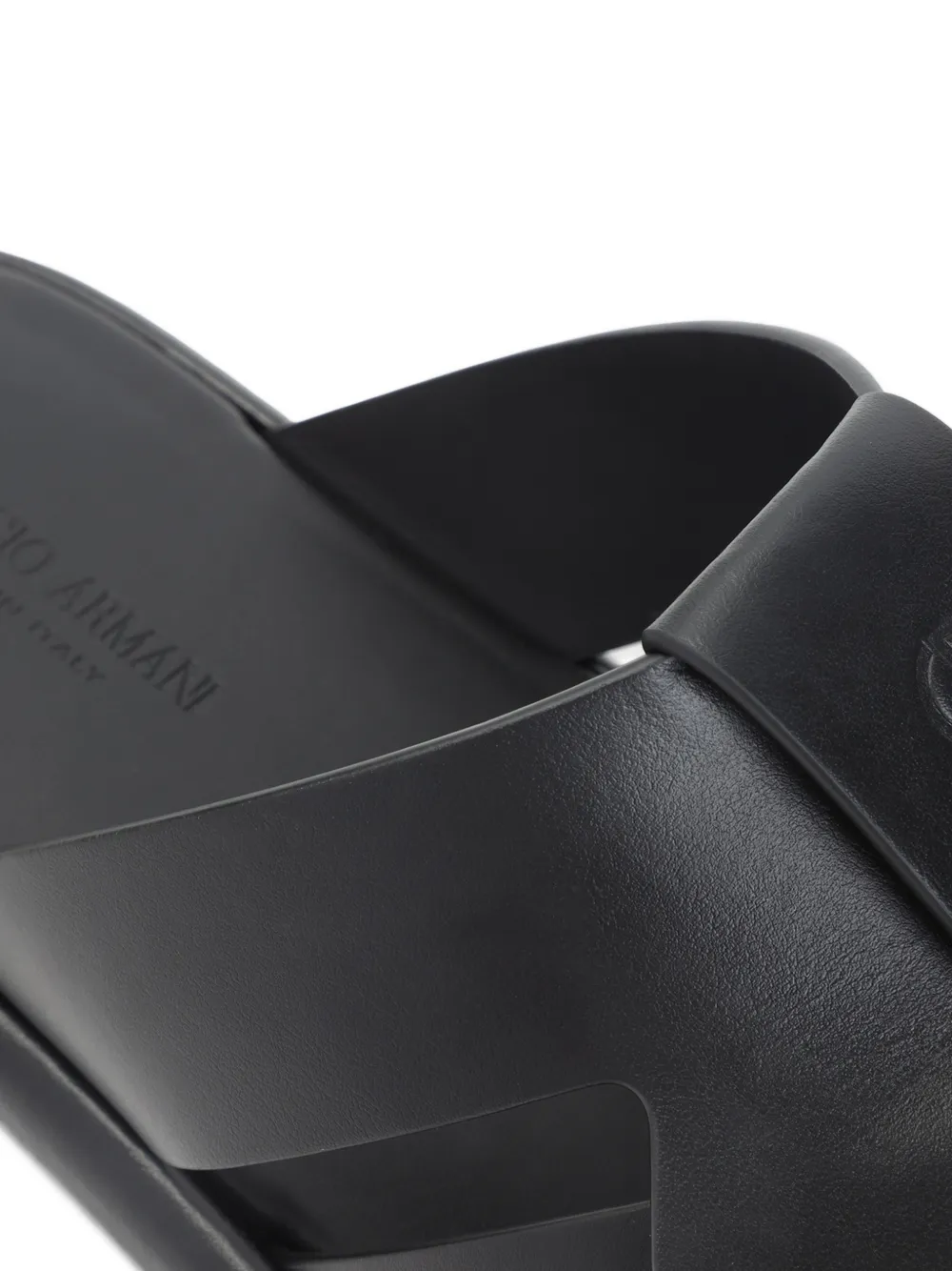 Giorgio Armani interwoven leather sandals Zwart