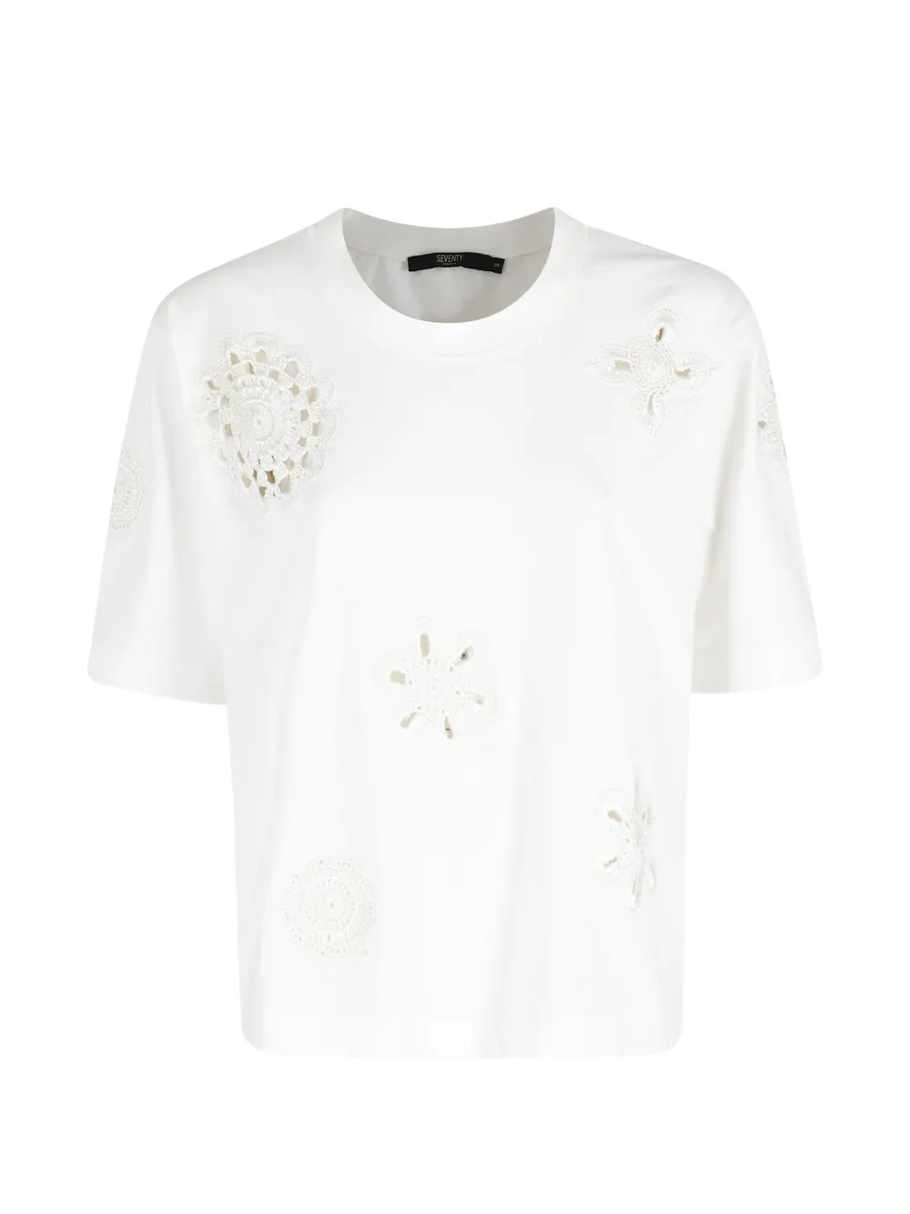 Seventy crochet-patch T-shirt - Bianco