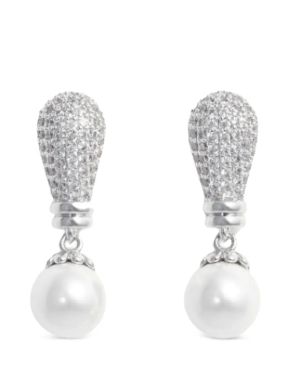 Self-Portrait pearl drop earrings - Argento