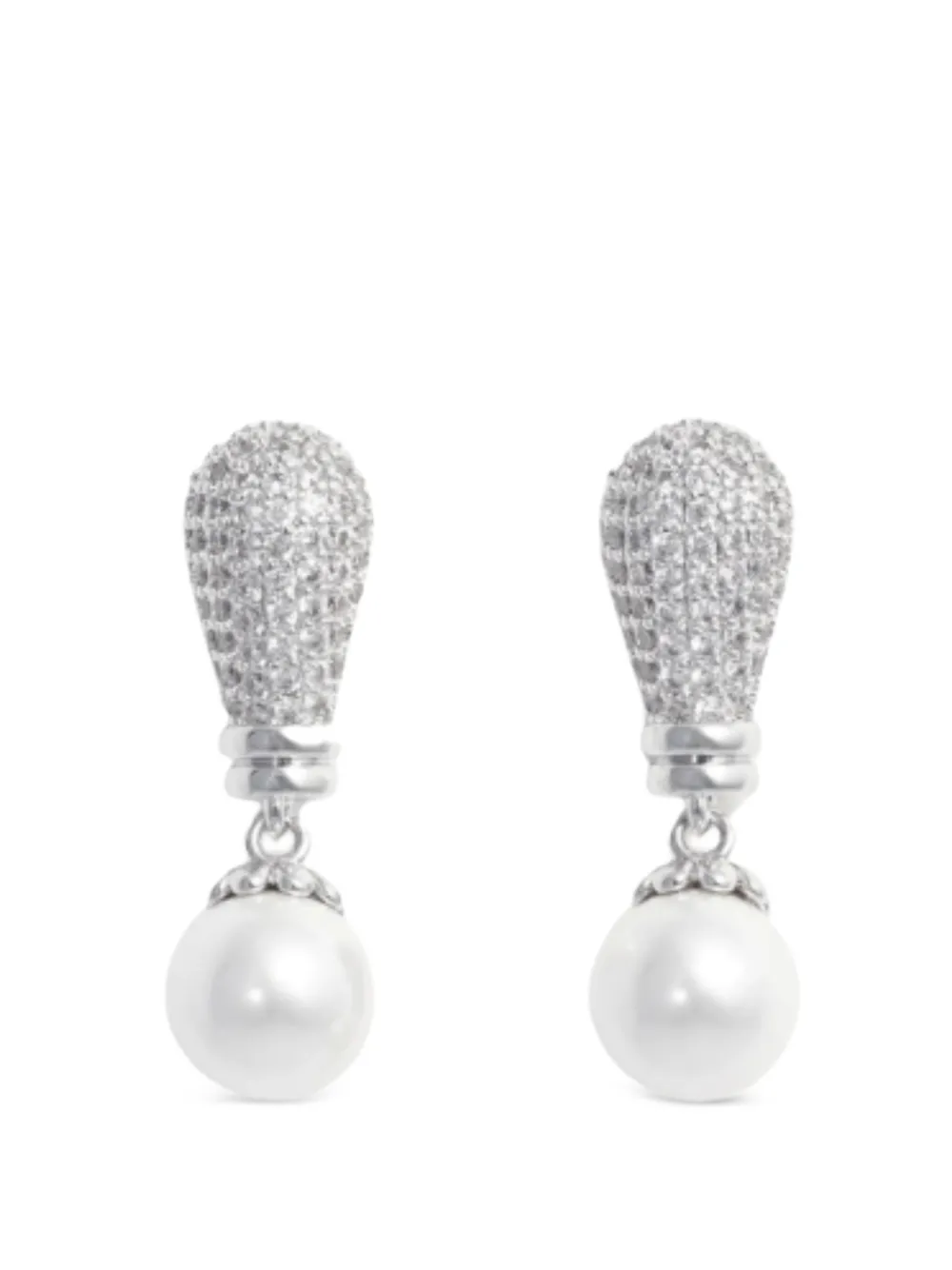 Self-Portrait pearl drop earrings - Argento