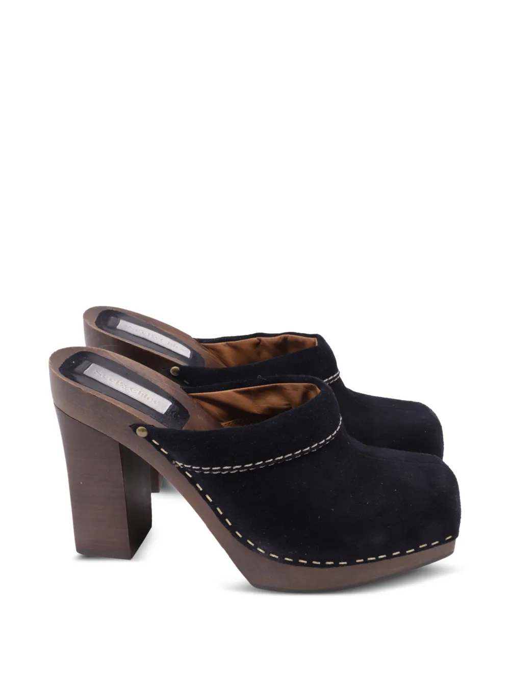 See By Chloé Vintage platform-block heel mules - Schwarz
