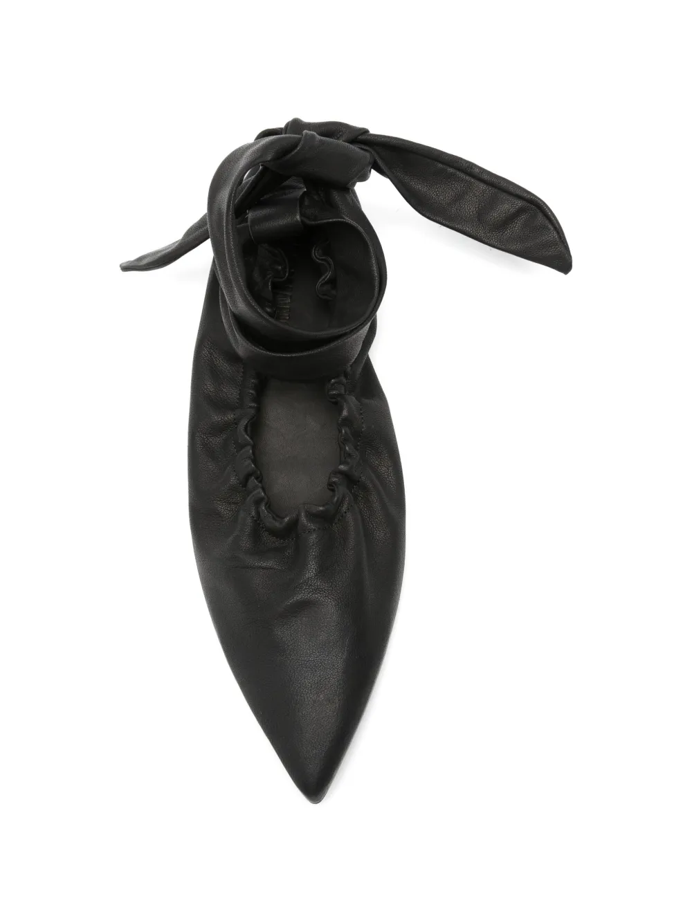 Uma Wang pointed-toe ankle-tie ballet flats Zwart