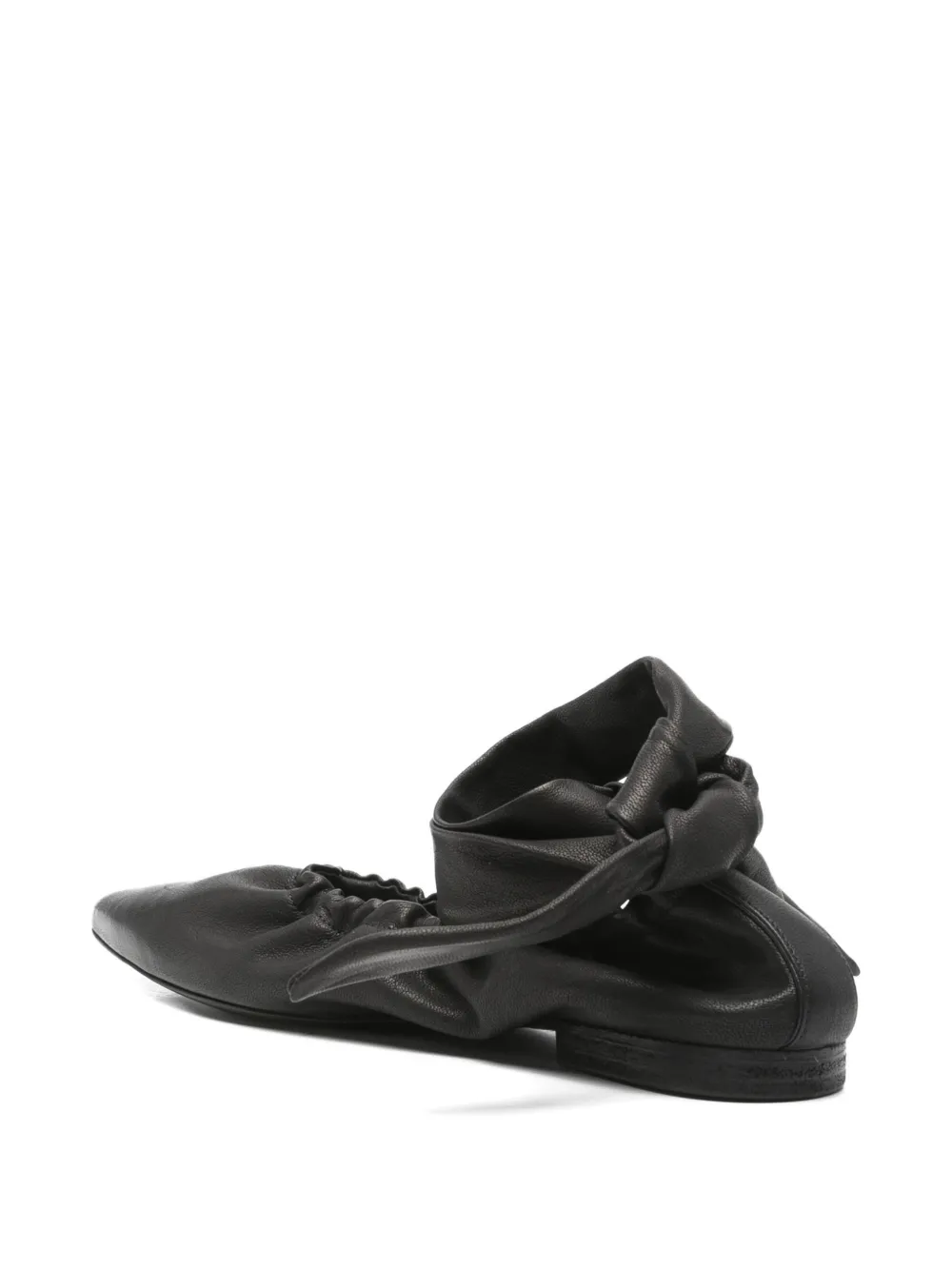 Uma Wang pointed-toe ankle-tie ballet flats Zwart