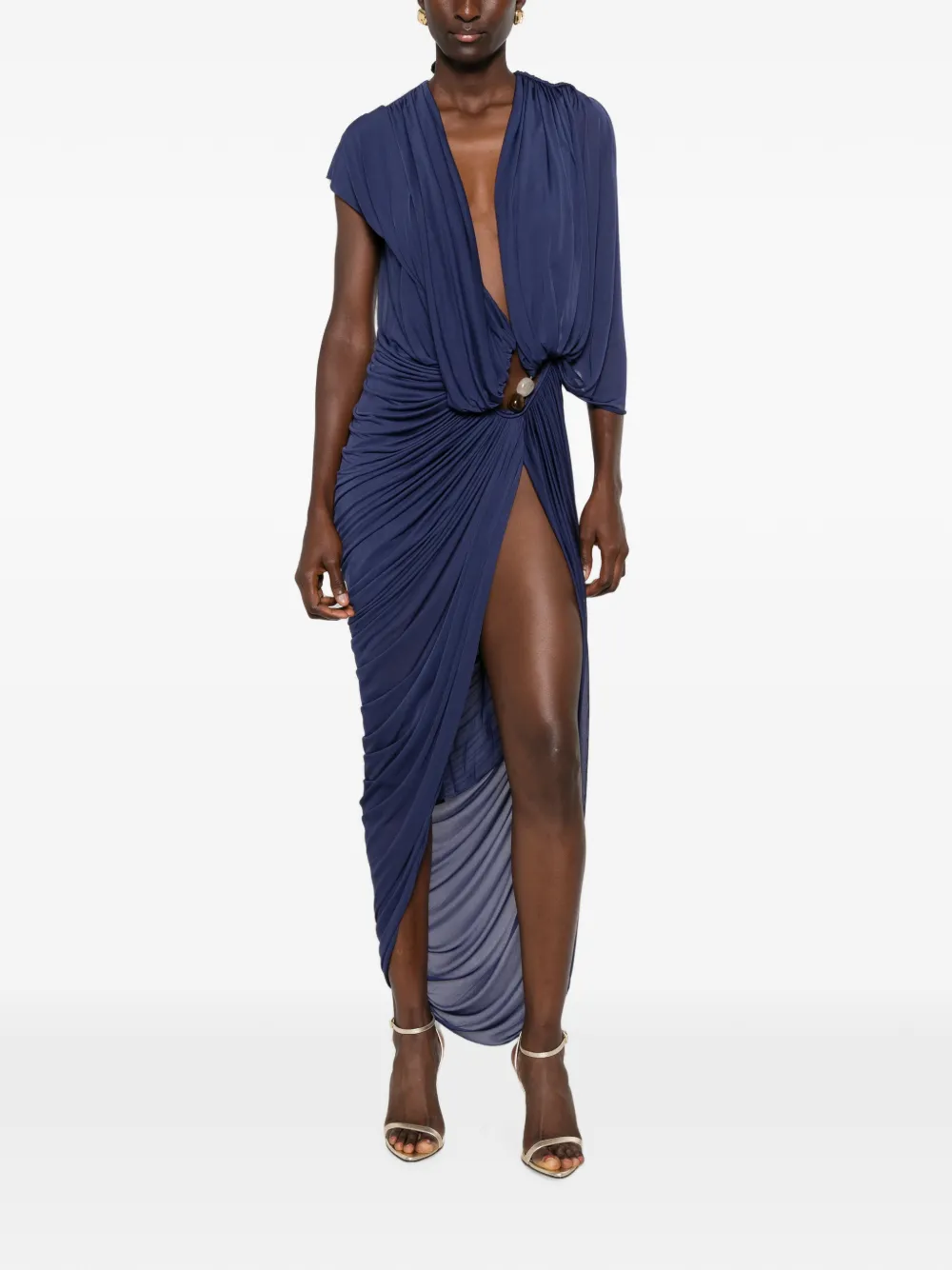 Christopher Esber Helix gedrapeerde maxi-dress met kristallen Blauw