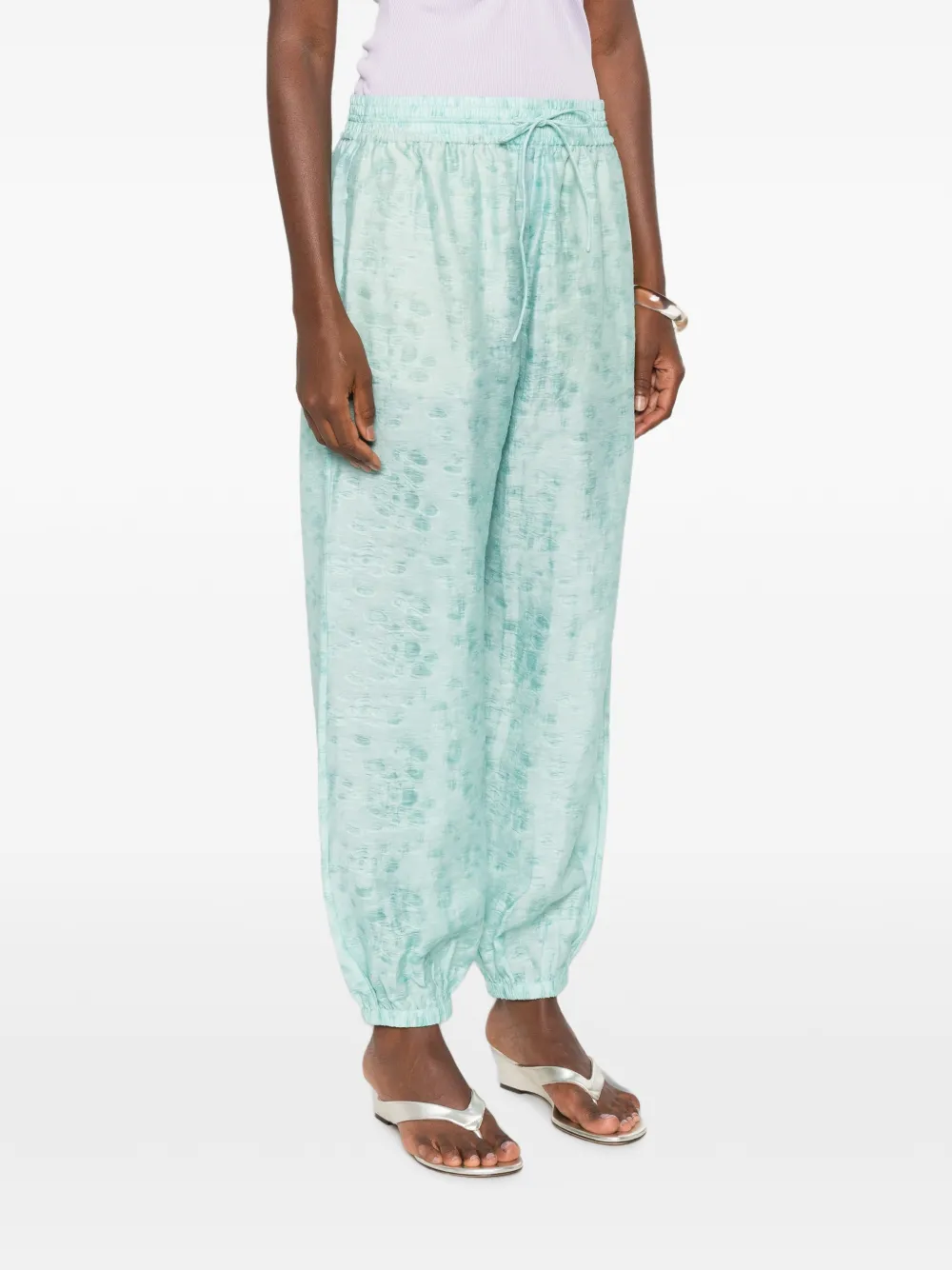 Christopher Esber Light Leak Jacquard Trousers in Green, view 3