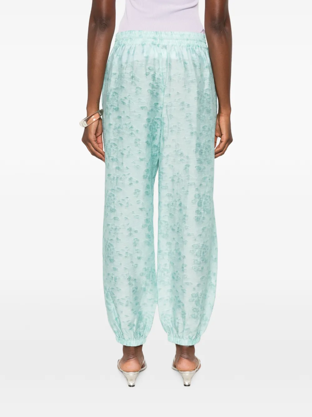 Christopher Esber Light Leak Jacquard Trousers in Green, view 4