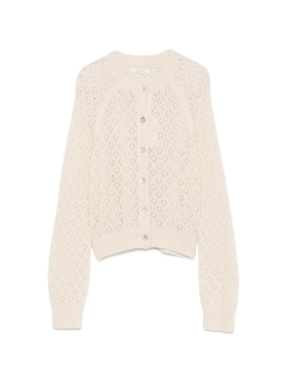 DÔEN Petra pointelle-knit cardigan - Nude