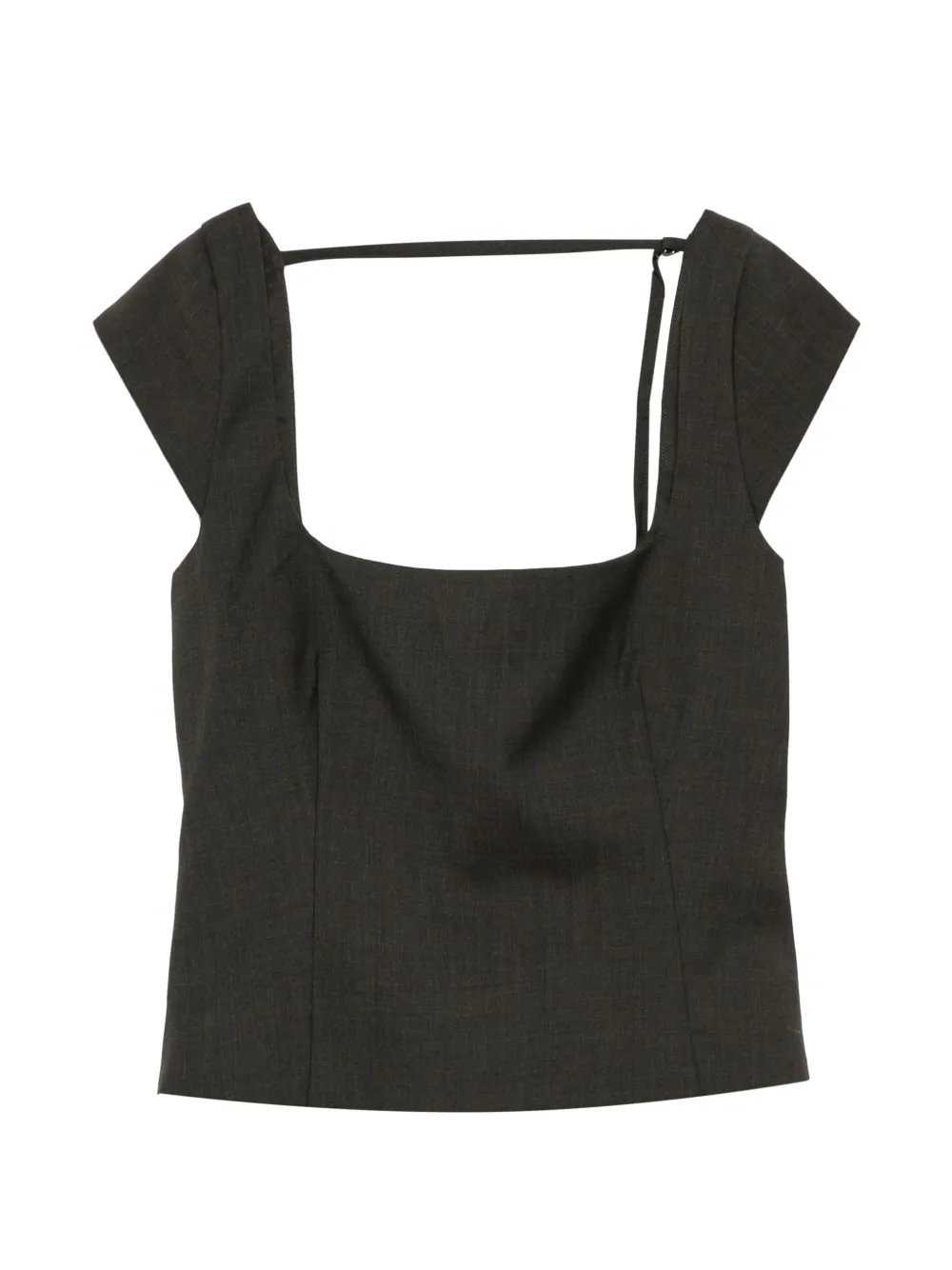 St. Agni cap-sleeves square-neck top - Nero