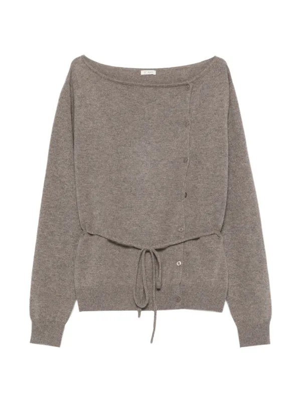 St. Agni Cashmere Asymm Cardigan in Neutrals