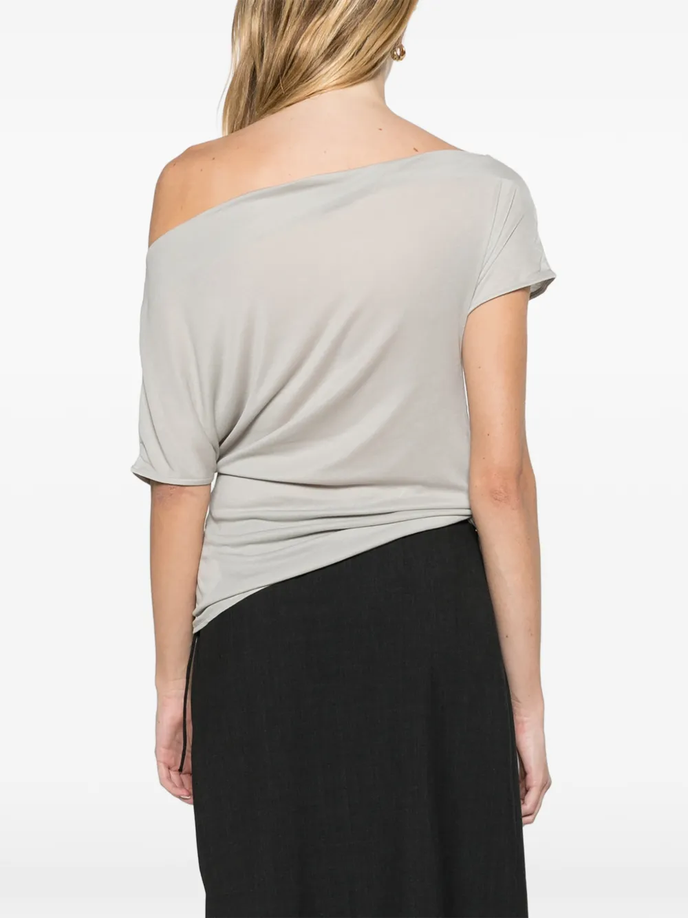St. Agni fine-jersey off-shoulder top soft ash Grijs